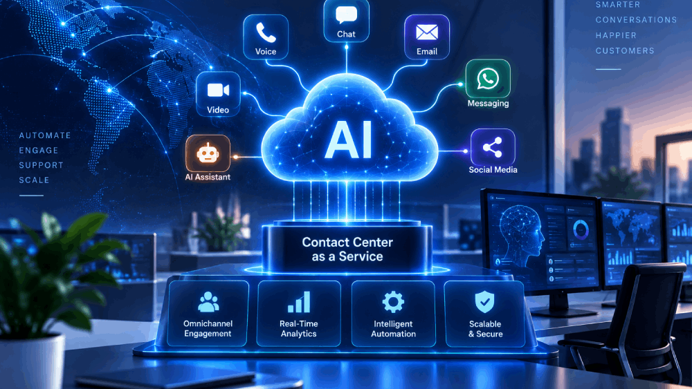 Modern contact center technology visual
